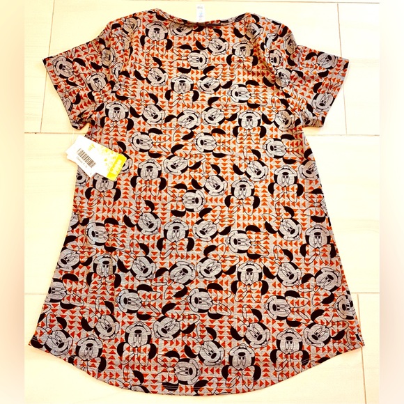 Lularoe Disney Small Minnie Mouse classic T. Heather grey with orange & black.. - Picture 2 of 4